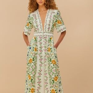 Off-White Folk Floral LENZING™ ECOVERO™ Euroflax™ Jumpsuit